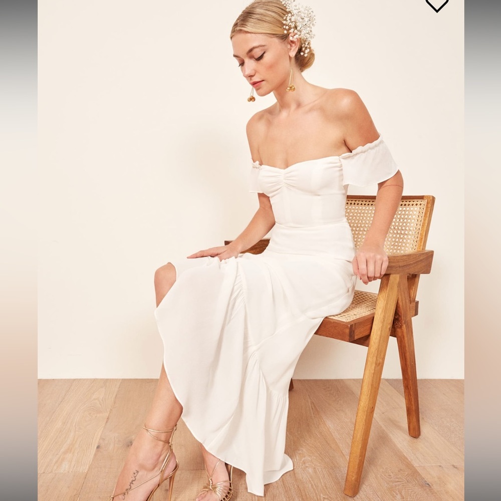 Reformation Ivory Butterfly Dress